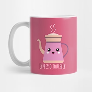 Expresso Yourself: Cute Coffee Pot T-Shirt & More | PunnyHouse Mug